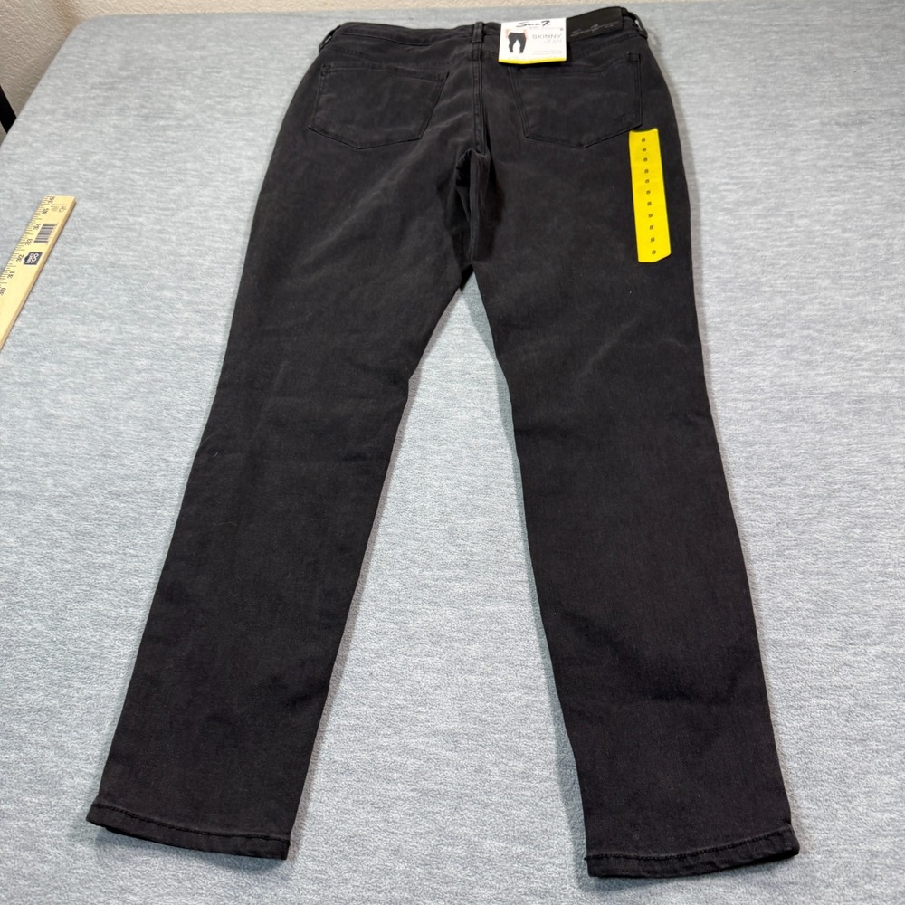 Seven7 Jeans Women Size 8 Black High Rise Skinny Stretch Denim NWT $69‎ MSRP - Picture 8 of 9